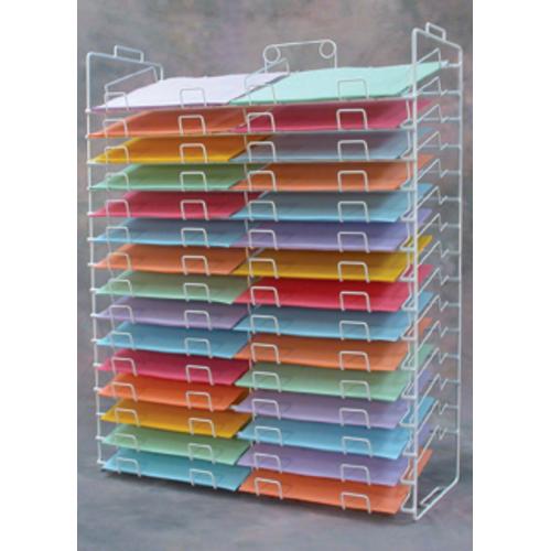 Scrapbook Paper Rack Tower with 30 Slots in White - 57 H x 13 W x